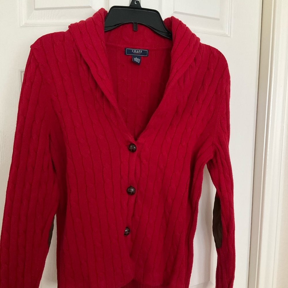 Chaps Bold Red Knit Pullover - Picture 2 of 8